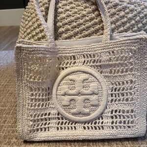 Tory Burch hand crocheted small tote